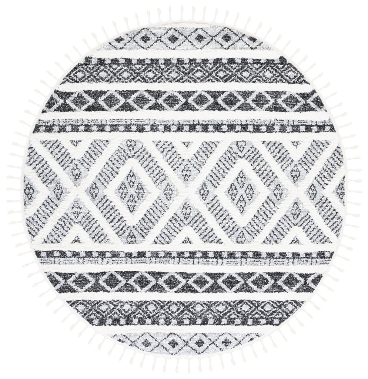 Safavieh Moroccan Tassel Shag Mts628F Grey/Ivory Rug.