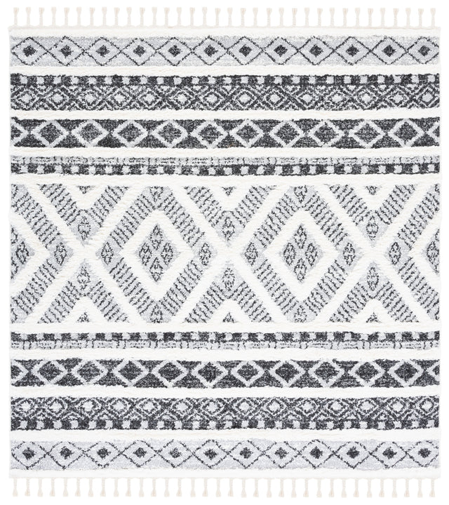 Safavieh Moroccan Tassel Shag Mts628F Grey/Ivory Rug.