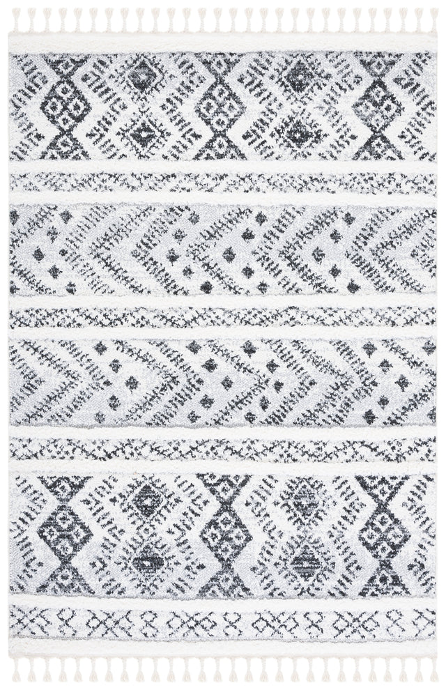 Safavieh Moroccan Tassel Shag Mts630A Ivory/Grey Rug.