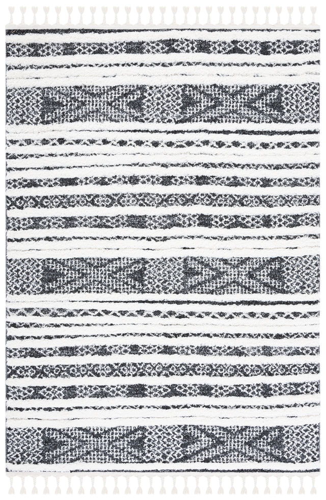 Safavieh Moroccan Tassel Shag Mts632Z Black/Ivory Rug.