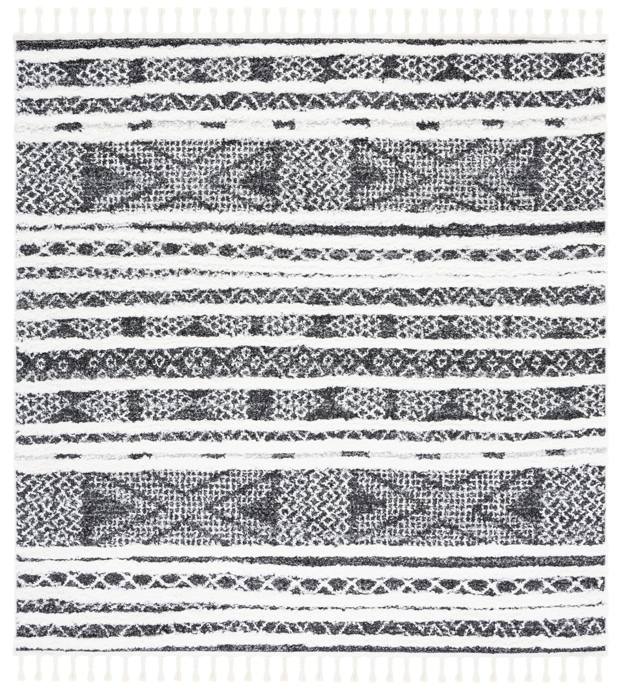 Safavieh Moroccan Tassel Shag Mts632Z Black/Ivory Rug.