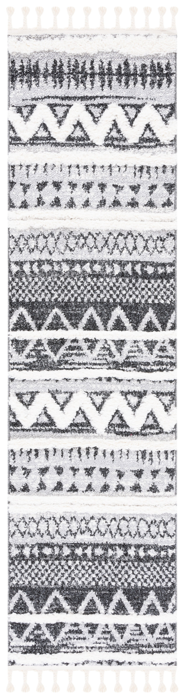 Safavieh Moroccan Tassel Shag Mts634F Grey/Black Rug.