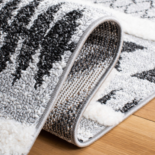 Safavieh Moroccan Tassel Shag Mts634F Grey/Black Rug.