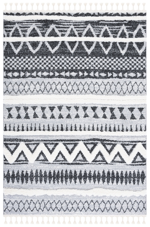 Safavieh Moroccan Tassel Shag Mts634F Grey/Black Rug.