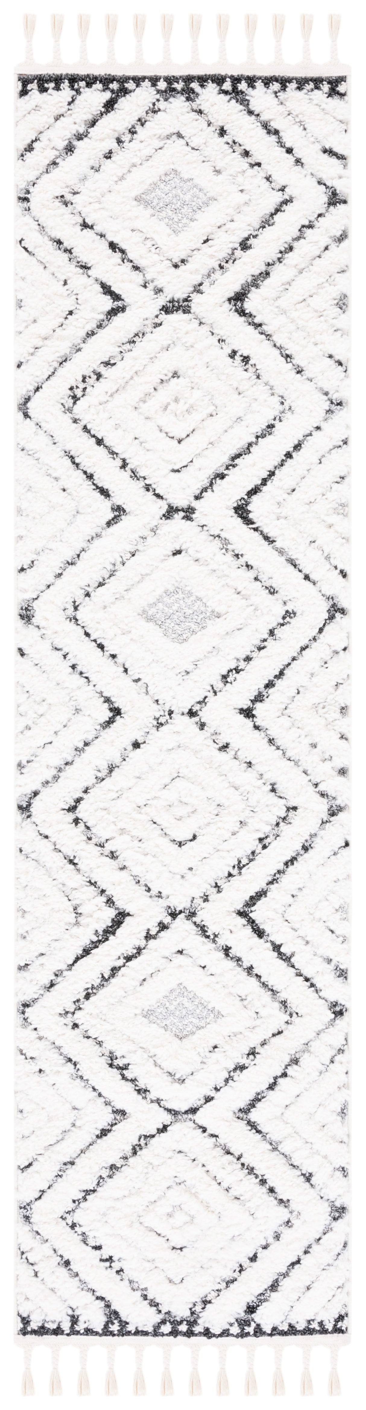 Safavieh Moroccan Tassel Shag Mts636A Ivory/Grey Rug.