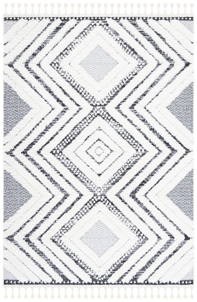 Safavieh Moroccan Tassel Shag Mts636A Ivory/Grey Rug.