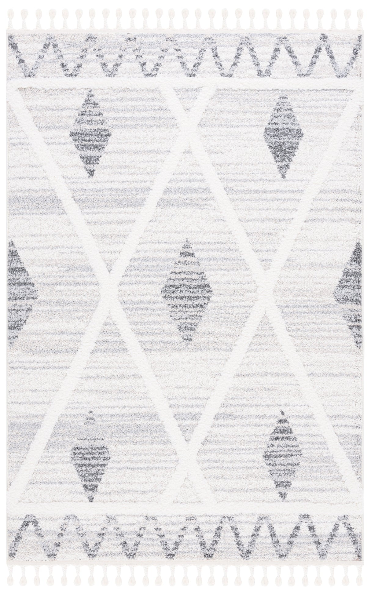 Safavieh Moroccan Tassel Shag Mts642A Beige/Grey Rug.