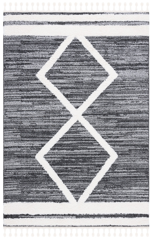 Safavieh Moroccan Tassel Shag Mts650Z Black/Ivory Rug.