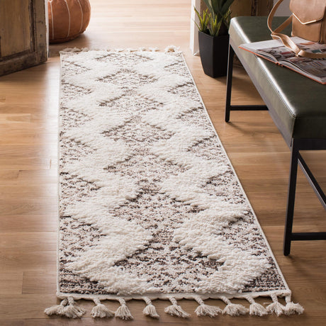Safavieh Moroccan Tassel Shag Mts652A Ivory/Brown Rug.
