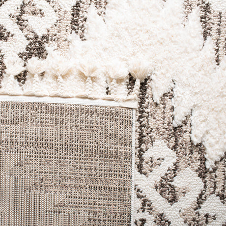 Safavieh Moroccan Tassel Shag Mts652A Ivory/Brown Rug.