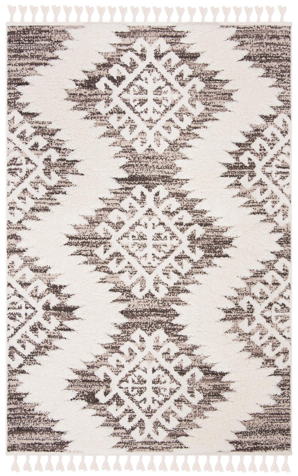 Safavieh Moroccan Tassel Shag Mts652A Ivory/Brown Rug.
