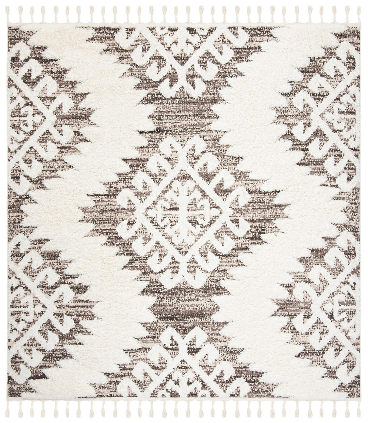 Safavieh Moroccan Tassel Shag Mts652A Ivory/Brown Rug.