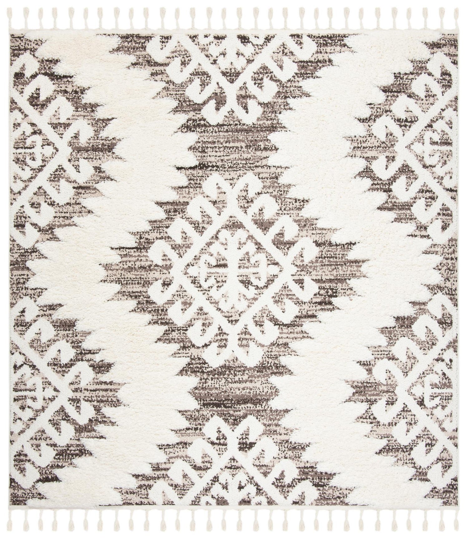 Safavieh Moroccan Tassel Shag Mts652A Ivory/Brown Rug.