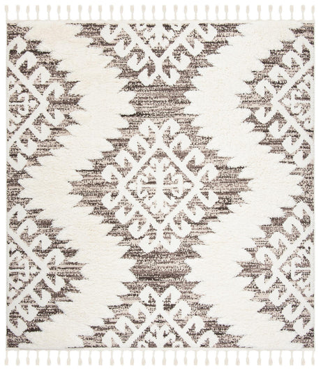 Safavieh Moroccan Tassel Shag Mts652A Ivory/Brown Rug.