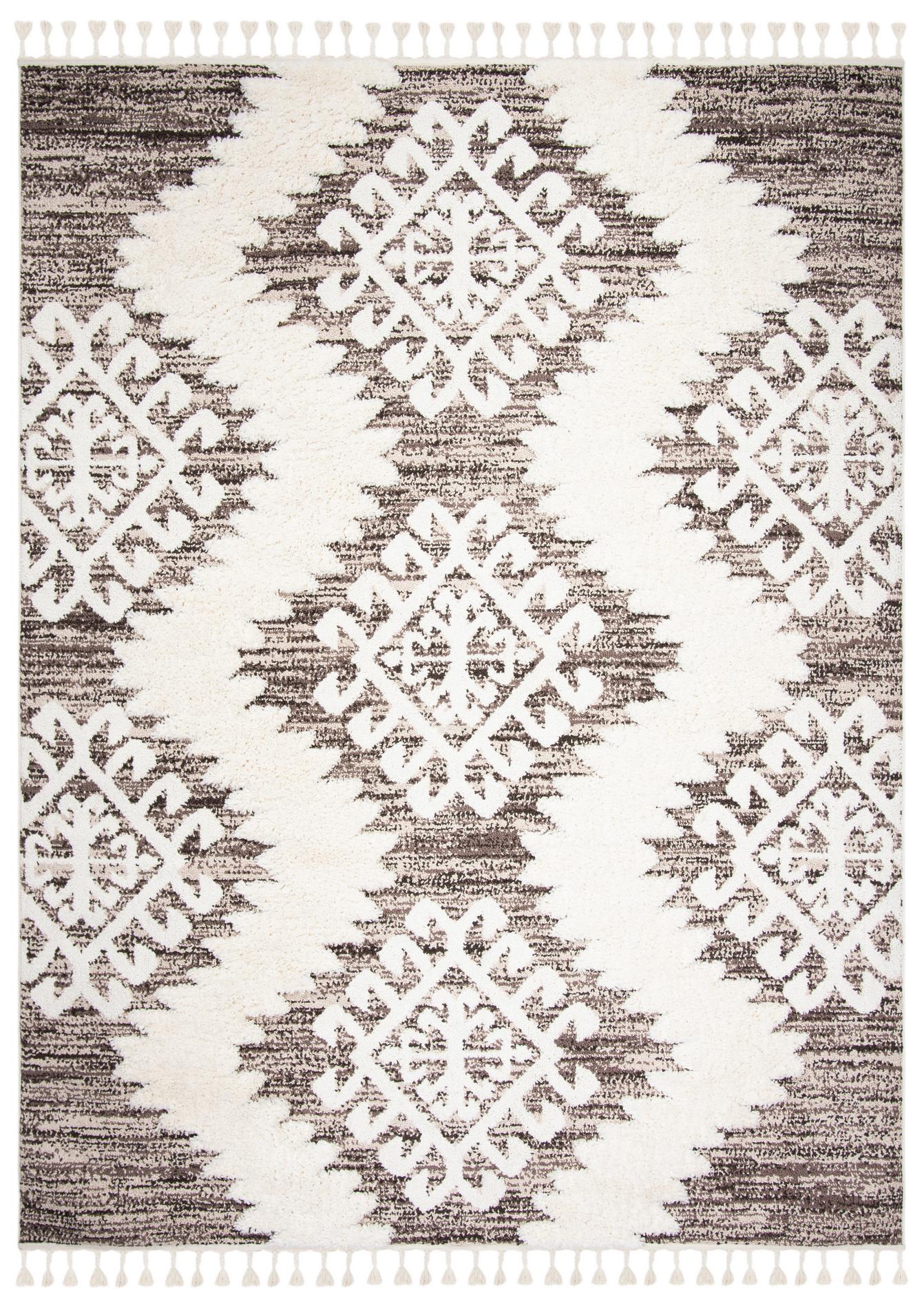 Safavieh Moroccan Tassel Shag Mts652A Ivory/Brown Rug.