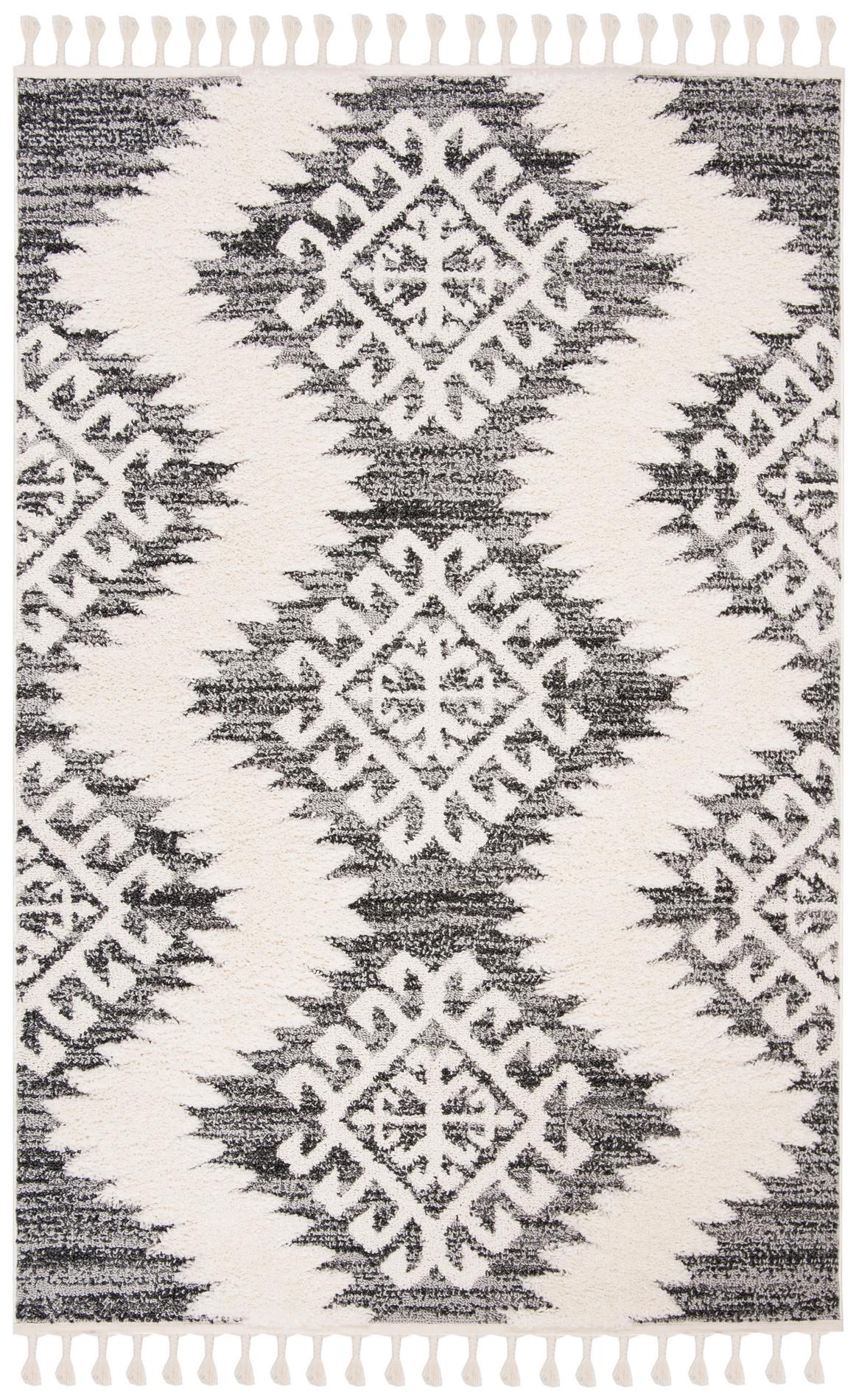 Safavieh Moroccan Tassel Shag Mts652F Ivory/Grey Rug.