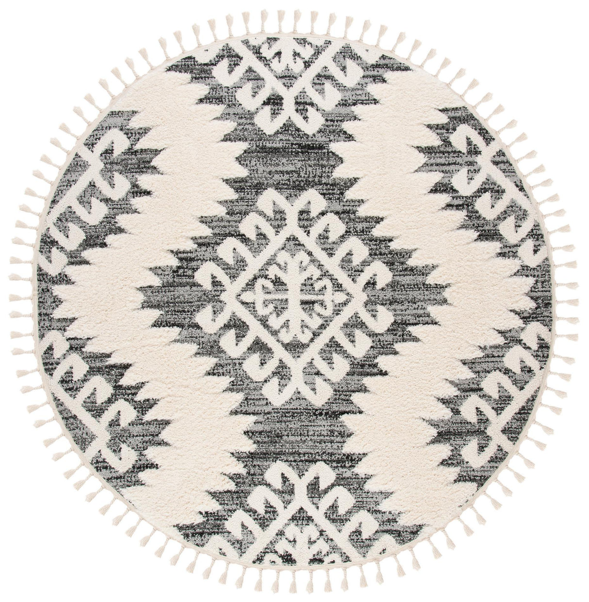 Safavieh Moroccan Tassel Shag Mts652F Ivory/Grey Rug.