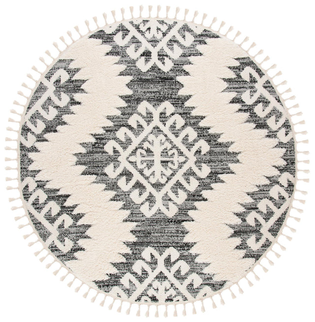 Safavieh Moroccan Tassel Shag Mts652F Ivory/Grey Rug.