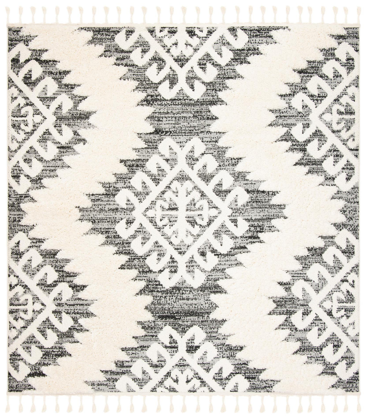 Safavieh Moroccan Tassel Shag Mts652F Ivory/Grey Rug.