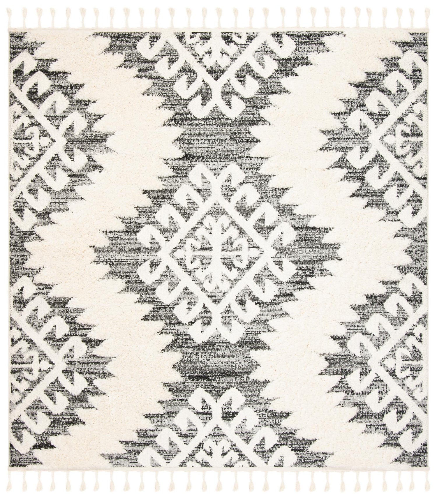 Safavieh Moroccan Tassel Shag Mts652F Ivory/Grey Rug.