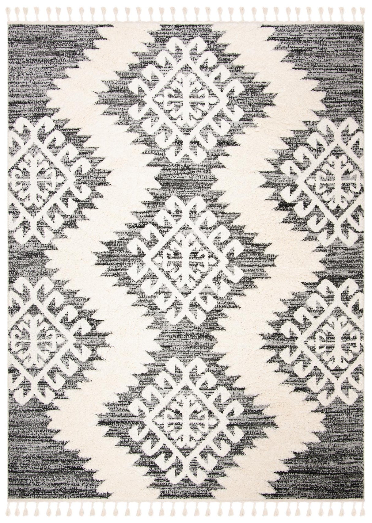 Safavieh Moroccan Tassel Shag Mts652F Ivory/Grey Rug.