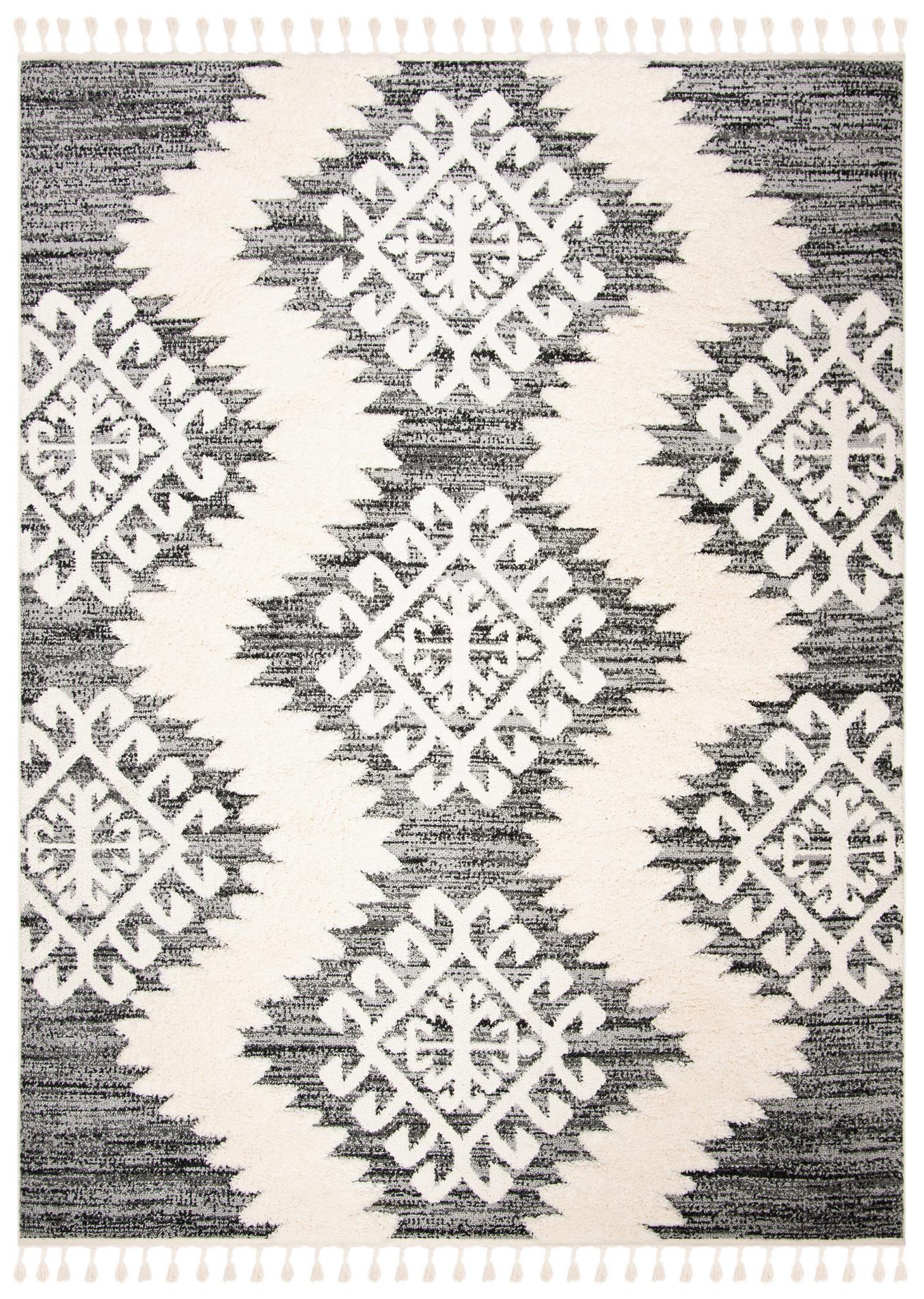 Safavieh Moroccan Tassel Shag Mts652F Ivory/Grey Rug.