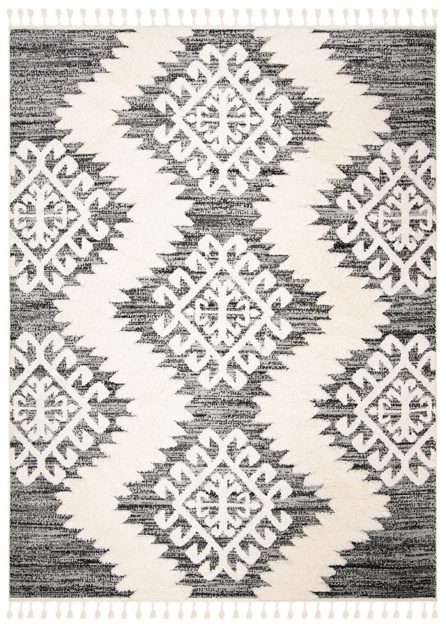 Safavieh Moroccan Tassel Shag Mts652F Ivory/Grey Rug.