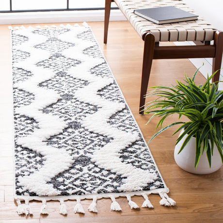 Safavieh Moroccan Tassel Shag Mts652H Dark Grey/Ivory Rugs.