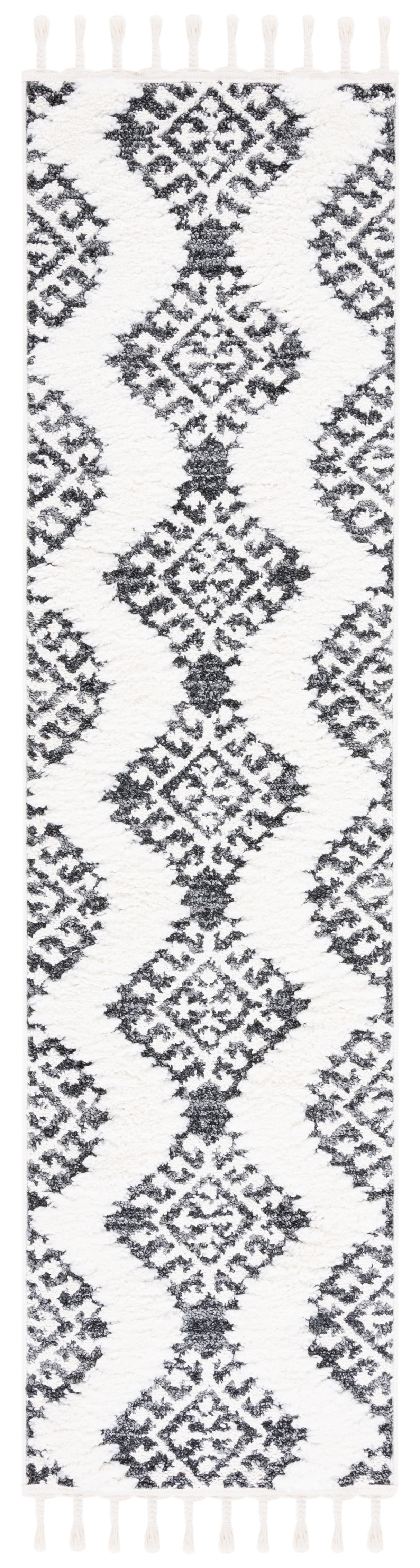 Safavieh Moroccan Tassel Shag Mts652H Dark Grey/Ivory Rugs.
