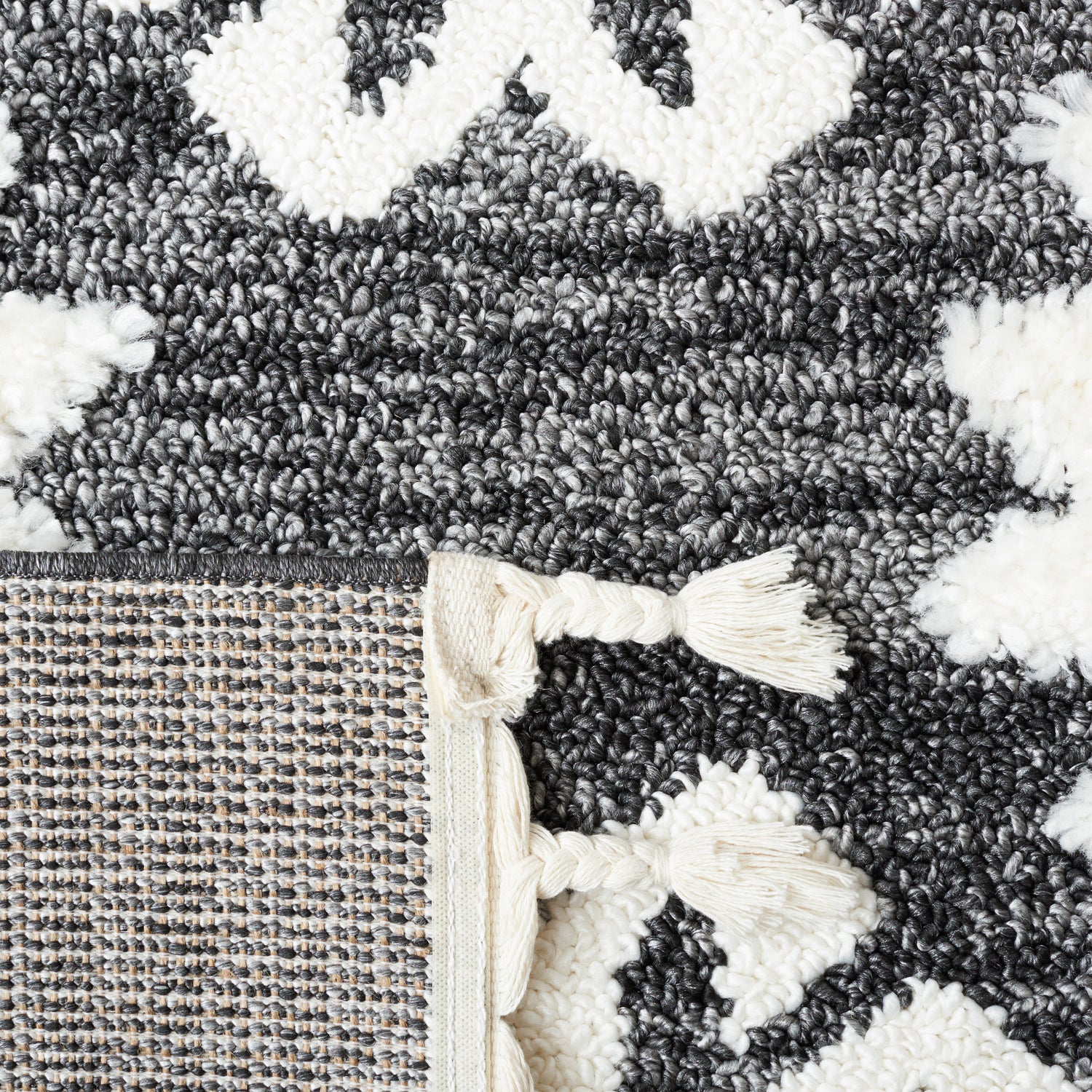 Safavieh Moroccan Tassel Shag Mts652H Dark Grey/Ivory Rugs.