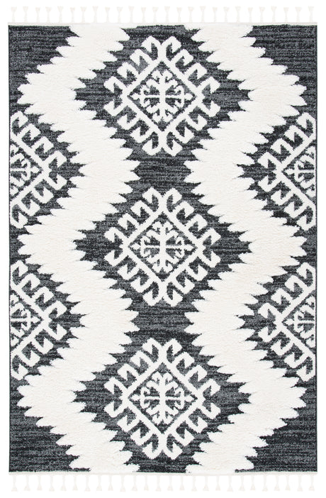 Safavieh Moroccan Tassel Shag Mts652H Dark Grey/Ivory Rugs.