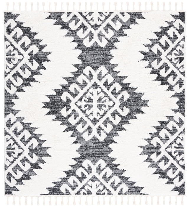 Safavieh Moroccan Tassel Shag Mts652H Dark Grey/Ivory Rugs.
