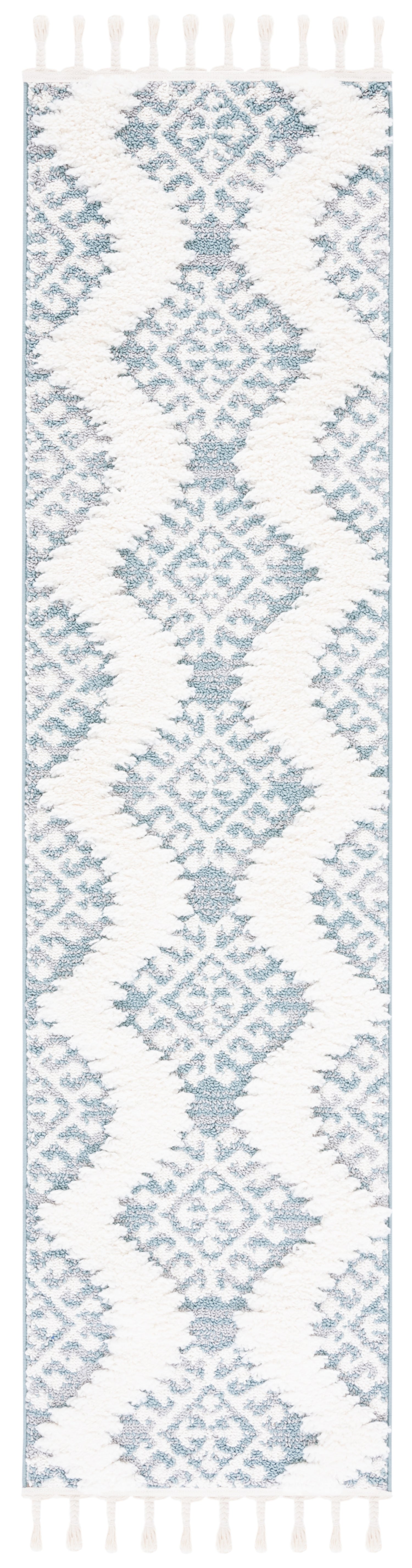Safavieh Moroccan Tassel Shag Mts652K Teal/Ivory Rugs.