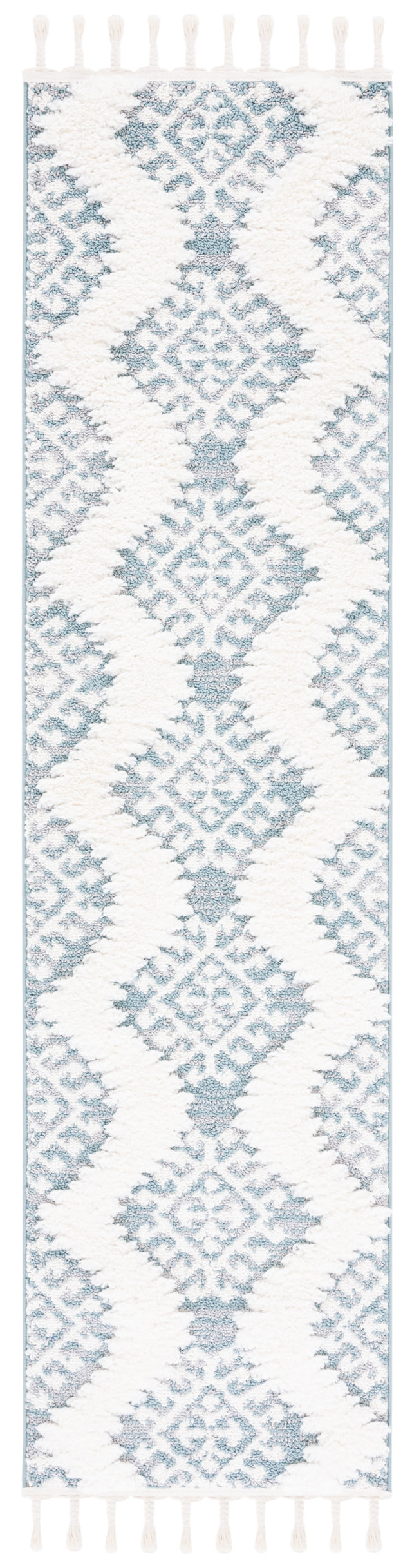 Safavieh Moroccan Tassel Shag Mts652K Teal/Ivory Rugs.