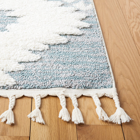 Safavieh Moroccan Tassel Shag Mts652K Teal/Ivory Rugs.
