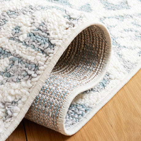 Safavieh Moroccan Tassel Shag Mts652K Teal/Ivory Rugs.