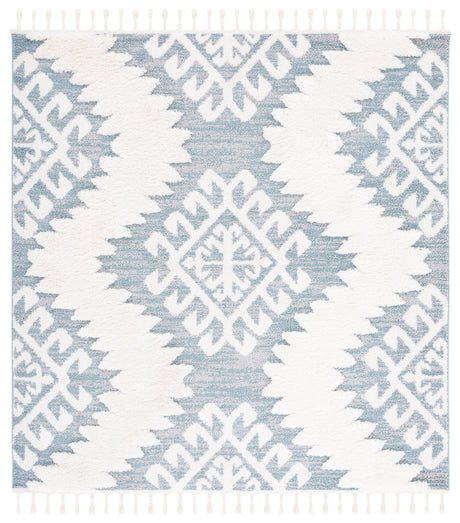 Safavieh Moroccan Tassel Shag Mts652K Teal/Ivory Rugs.