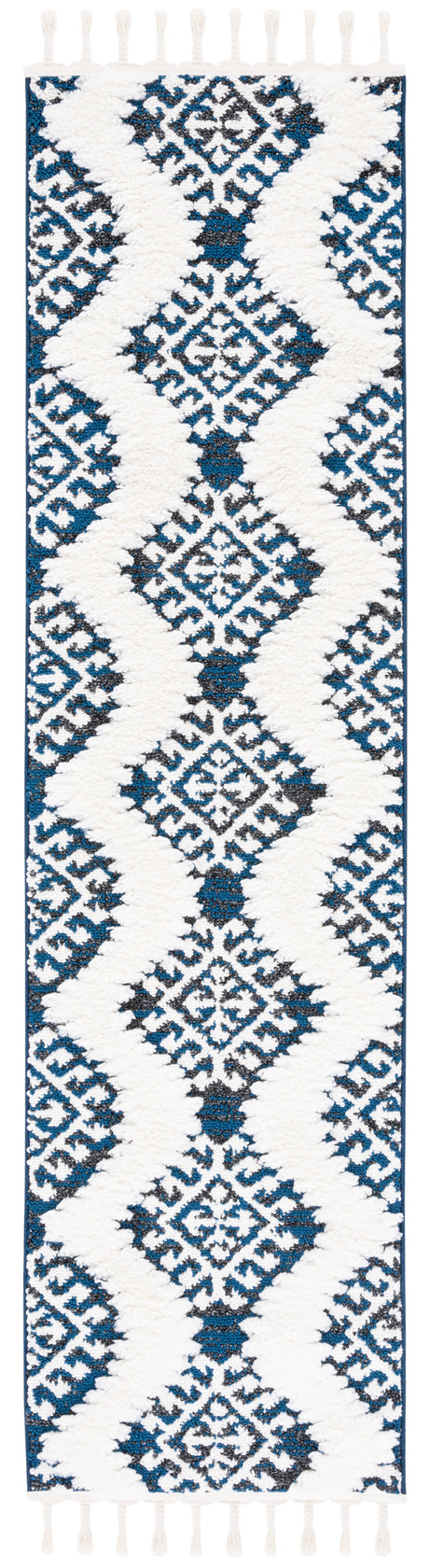 Safavieh Moroccan Tassel Shag Mts652N Navy/Ivory Rugs.