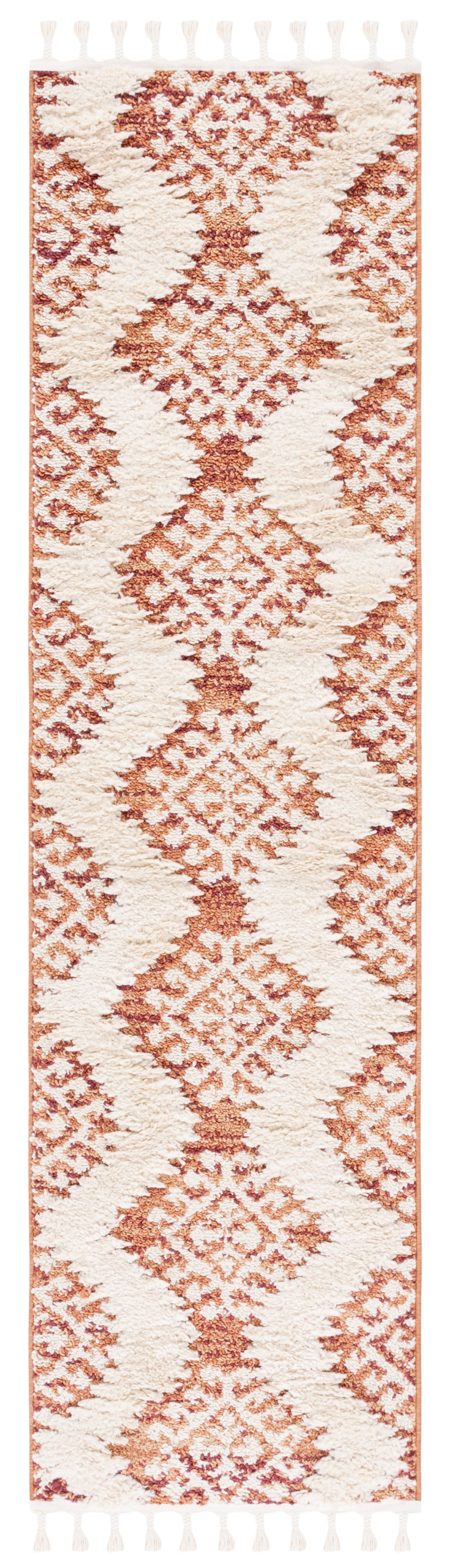 Safavieh Moroccan Tassel Shag Mts652P Orange/Ivory Rug.