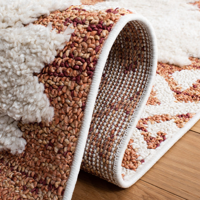 Safavieh Moroccan Tassel Shag Mts652P Orange/Ivory Rug.