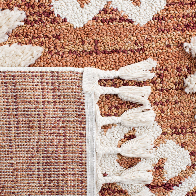 Safavieh Moroccan Tassel Shag Mts652P Orange/Ivory Rug.