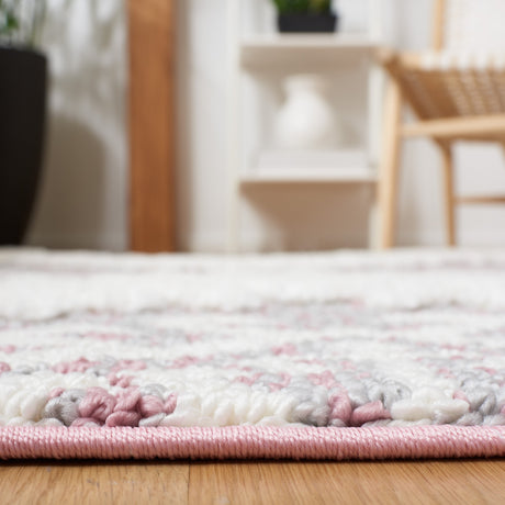 Safavieh Moroccan Tassel Shag Mts652U Pink/Ivory Rugs.