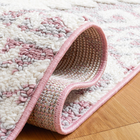 Safavieh Moroccan Tassel Shag Mts652U Pink/Ivory Rugs.