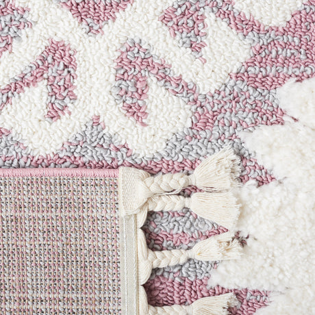 Safavieh Moroccan Tassel Shag Mts652U Pink/Ivory Rugs.