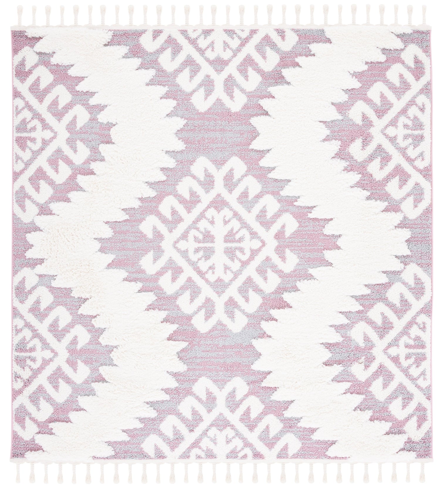 Safavieh Moroccan Tassel Shag Mts652U Pink/Ivory Rugs.