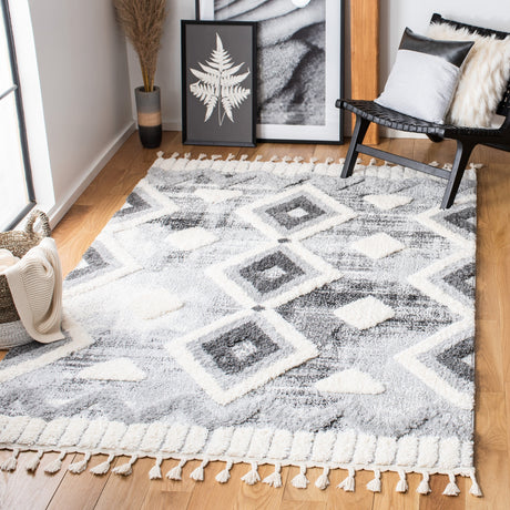 Safavieh Moroccan Tassel Shag Mts656F Grey/Ivory Rugs.