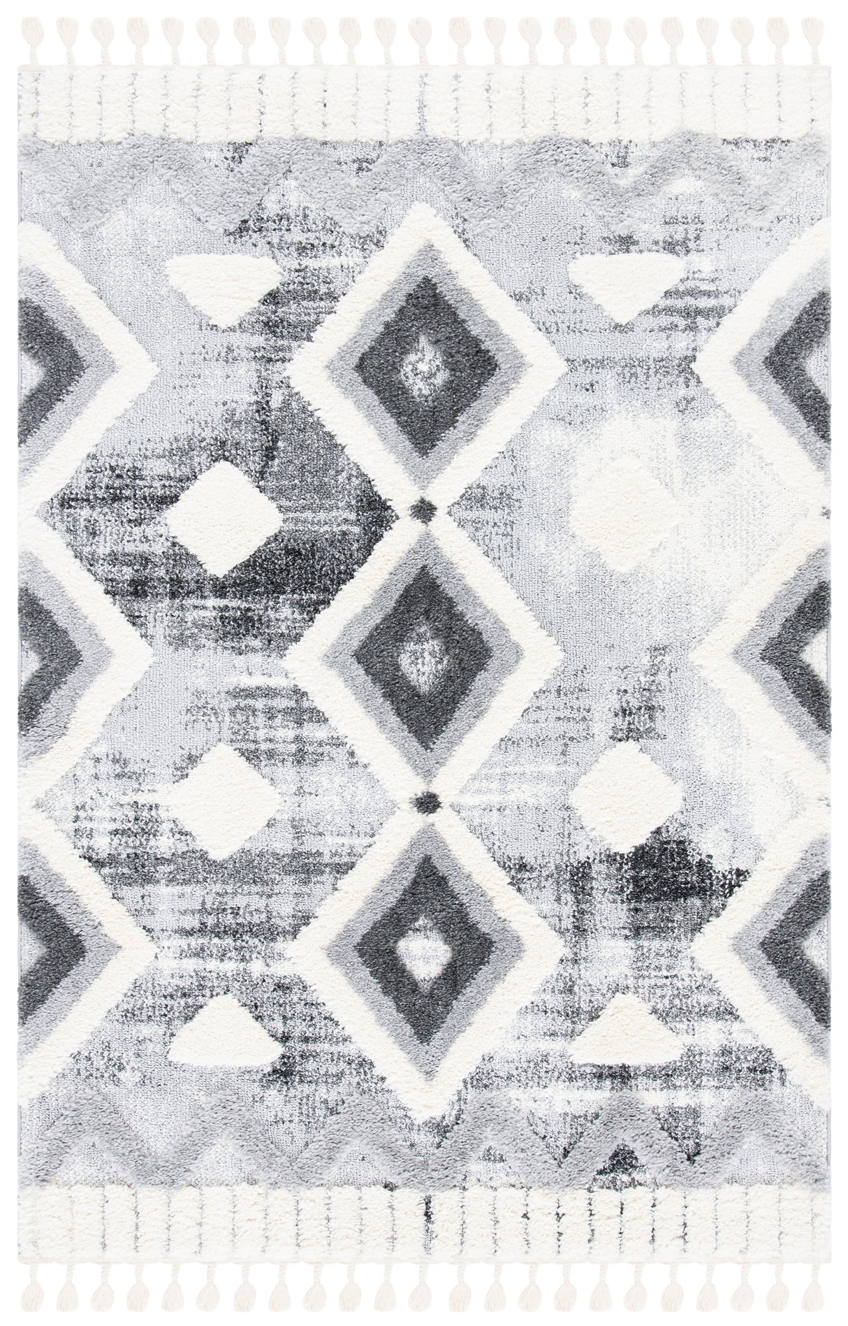 Safavieh Moroccan Tassel Shag Mts656F Grey/Ivory Rugs.