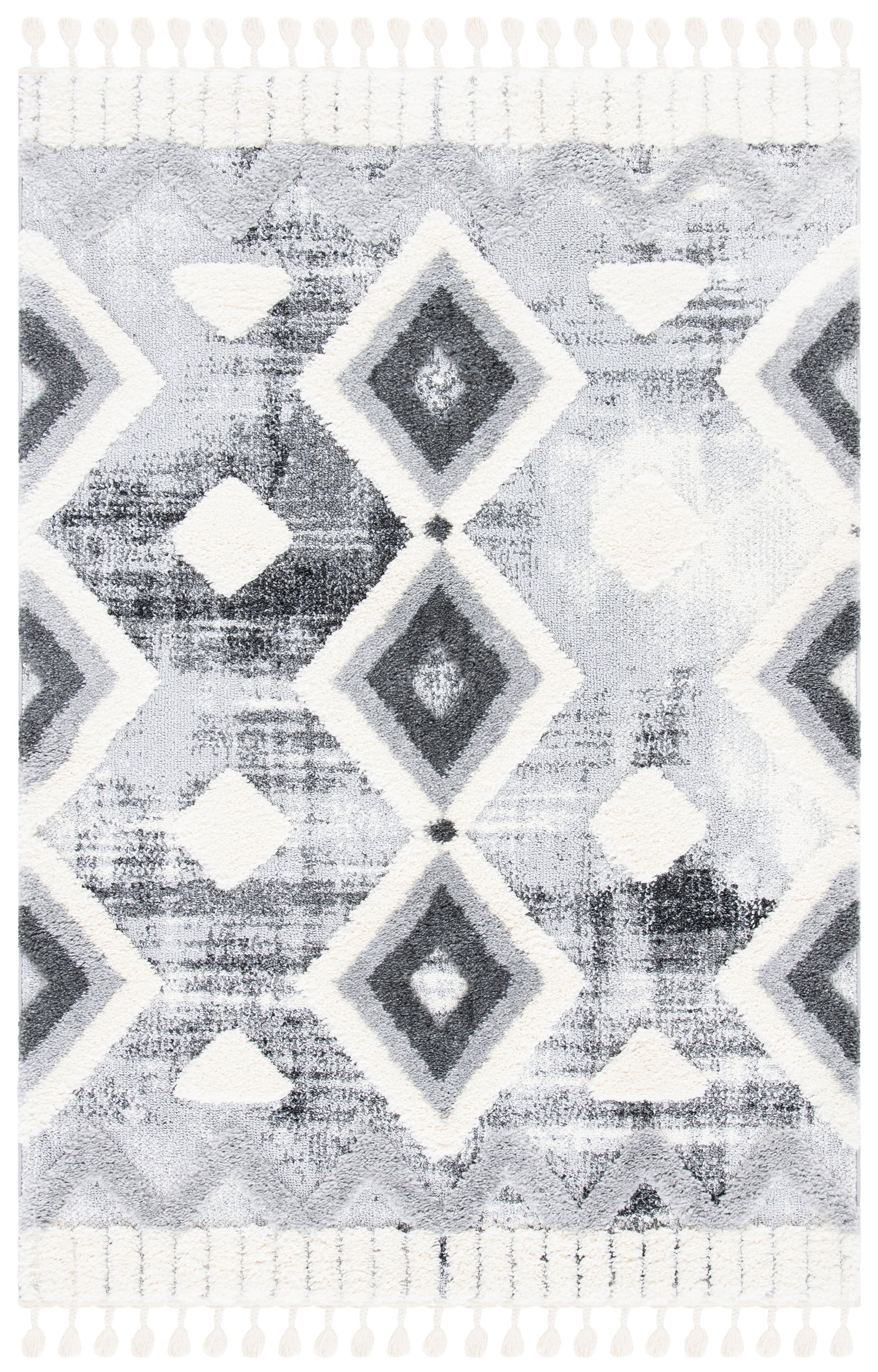 Safavieh Moroccan Tassel Shag Mts656F Grey/Ivory Rugs.