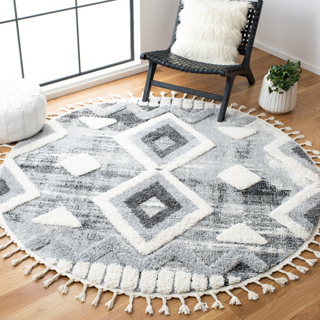 Safavieh Moroccan Tassel Shag Mts656F Grey/Ivory Rugs.