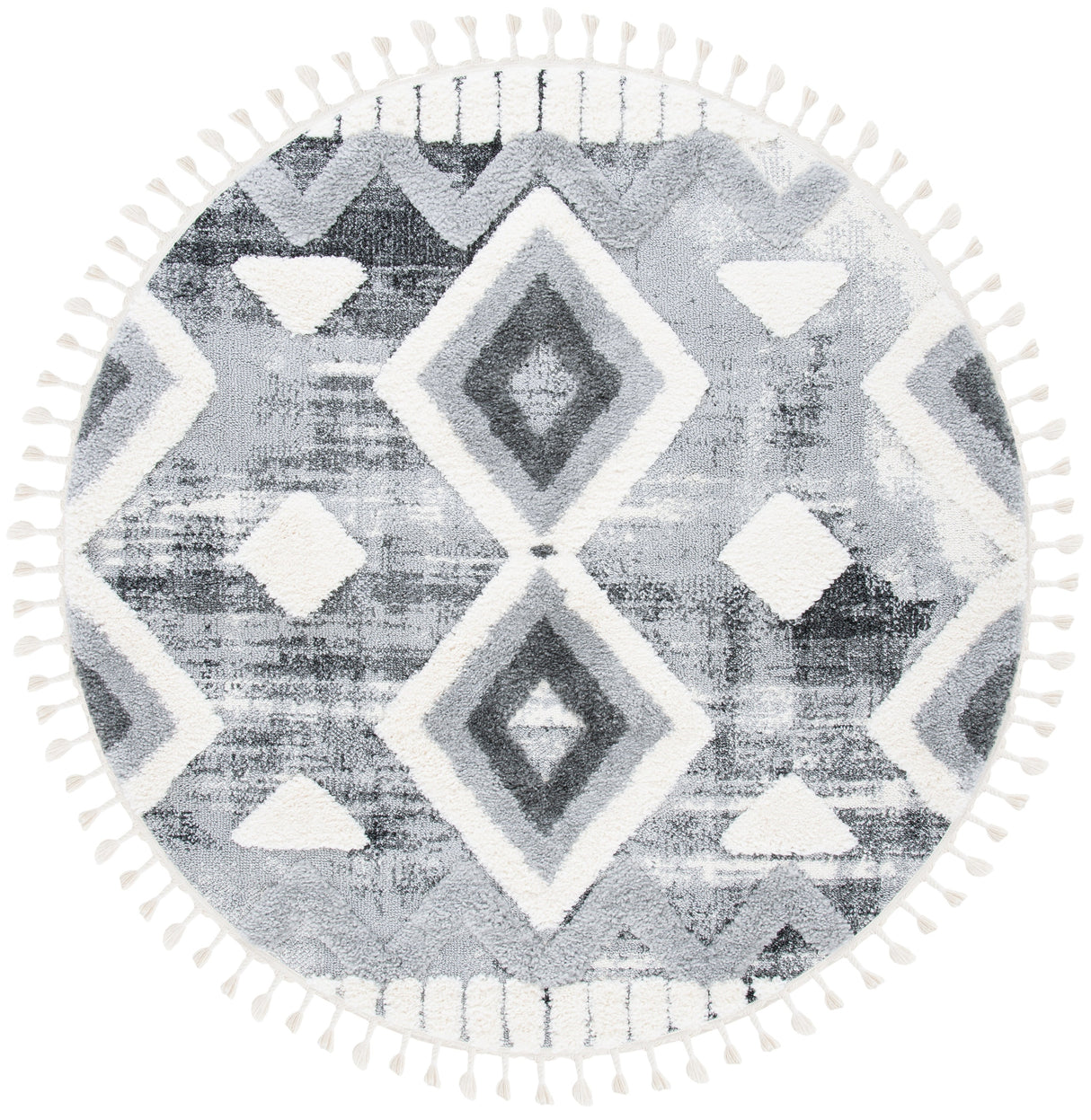 Safavieh Moroccan Tassel Shag Mts656F Grey/Ivory Rugs.